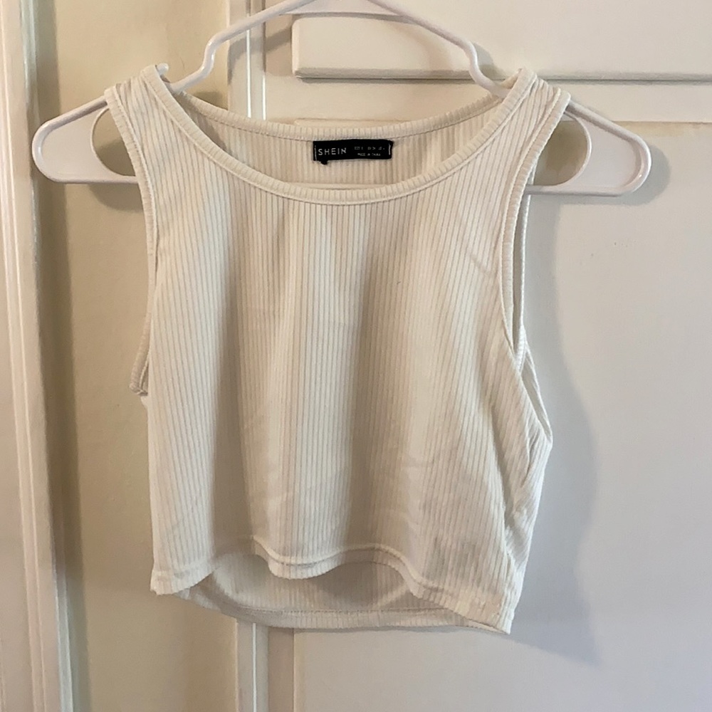 Basic white tank top.